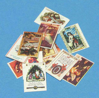 Dollhouse Miniature Christmas Postcards